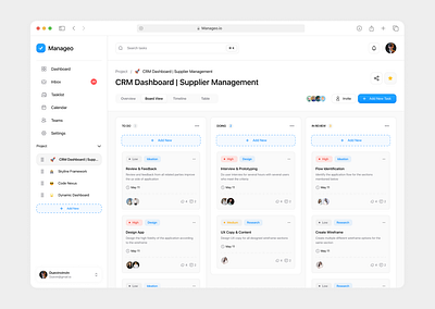 Manageo | Project | Dashboard Task Management