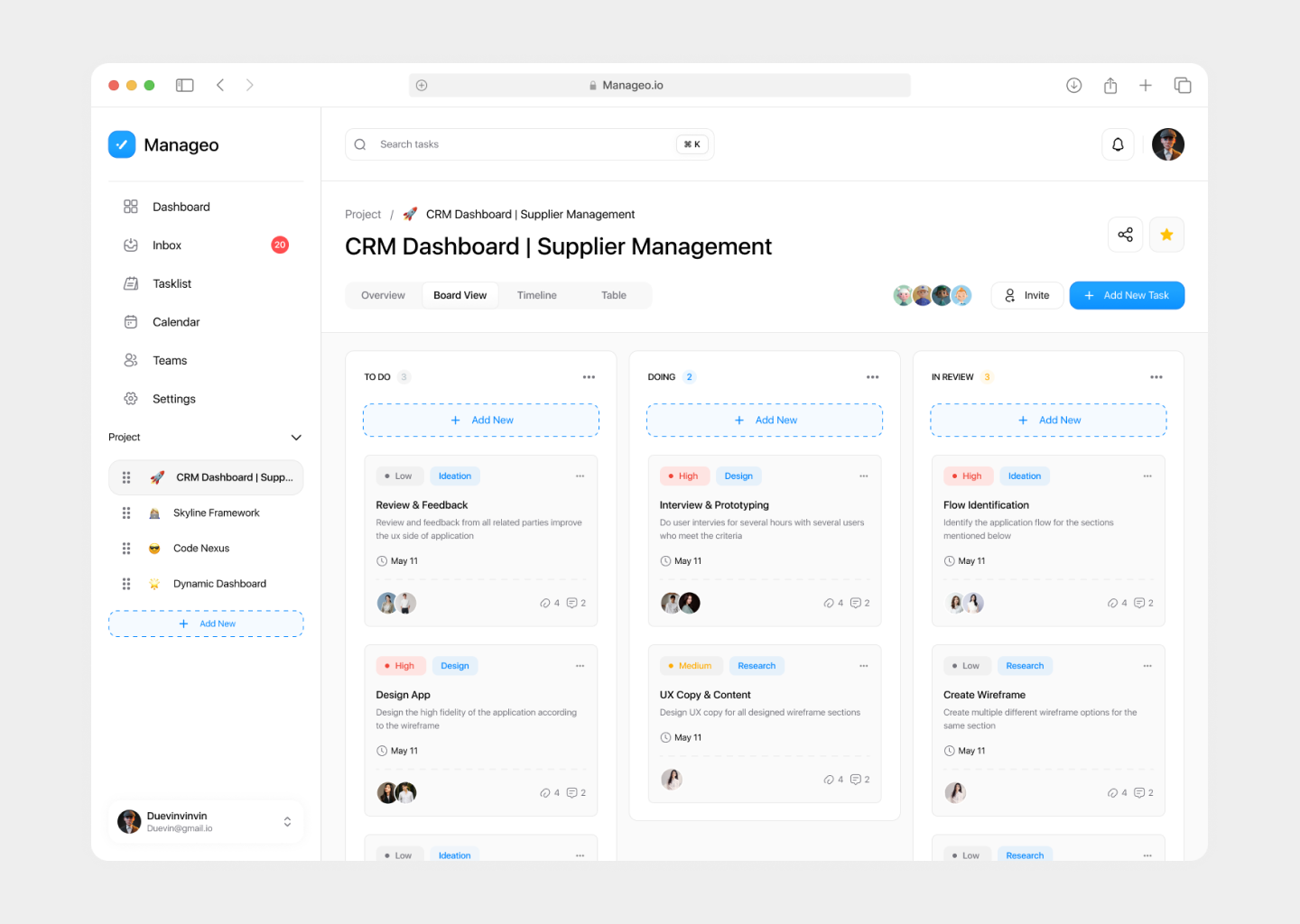 Example of Dashboard Design / Web App