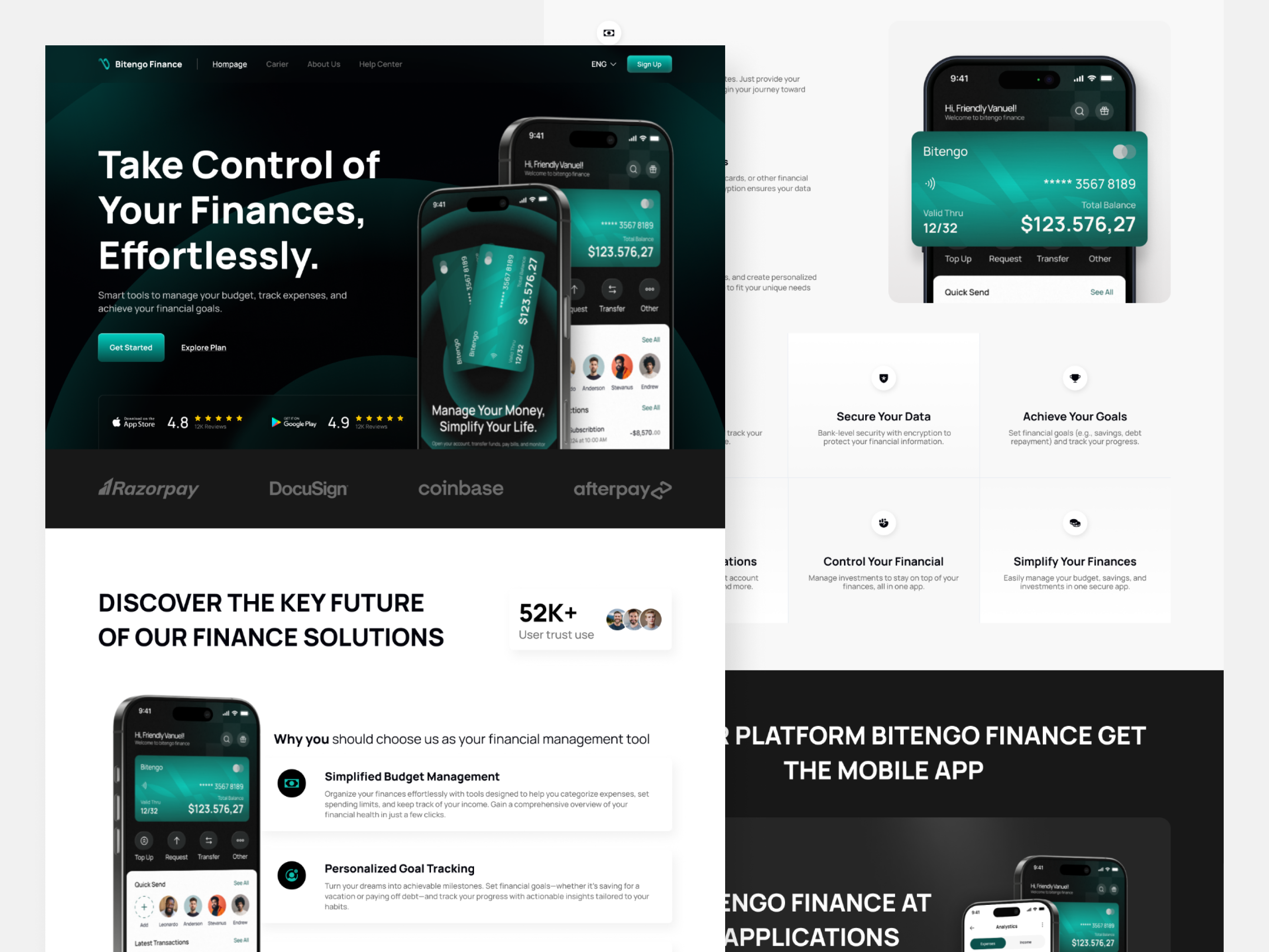 Bitengo - Finance Landing Page finance financemobile futuristic landingpage landingpage finance