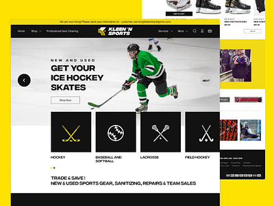 Kleen'N Sports - Sports gear landing page landing page sport ui sport web sports landing page sports page ui ui design ui ux ux page web design web layout