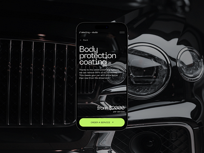 Detailing Studio (Service Page) cars clean dark design detailing ui uiux ux webdesign website