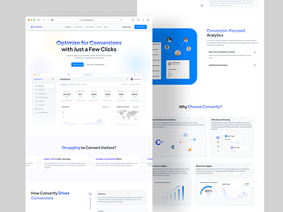 Convertly - SaaS Website clean design designer landing page saas ui uidesign unpixel ux uxdesign uxerflow web webapp webdesign website websitedesign