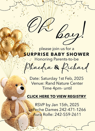 Baby shower invitation card design