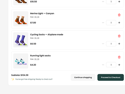 Cart Flow+ cardlayout cart checkout cleanui ecommerce interface minimalist responsive typography whitespace