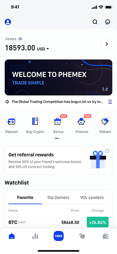 Phemex App app design illustration ui