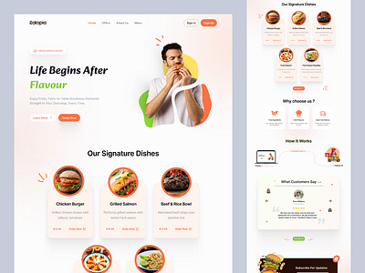 Fresh & Vibrant Food landing Page dribbble shot food food delivery food landing page landing page landing page design resturant landing page ui ui ux design ux web design website design