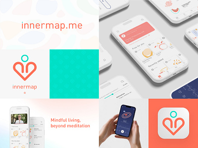 innermap: mindfulness app app branding illustration logo design mobile app product design ui ui design ux