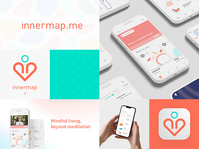 innermap: mindfulness app app branding illustration logo design mobile app product design ui ui design ux