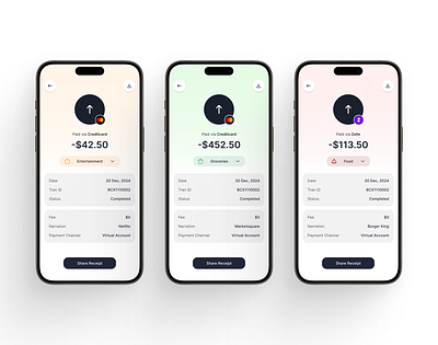 Transaction details UI design budget ui category design figma finance tracking fintech transaction details ui design uiux ux design