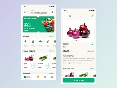 Grocery Mobile App Design design ecommerce fooddelivery groceryapp mobileapp productdesign uiux