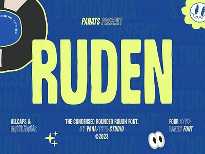 RUDEN Display Font condensed font condensed sans serif condensed typeface display display font handwriting handwritten font outline font rough font rounded font ruden display font sans serif font sans serif typeface