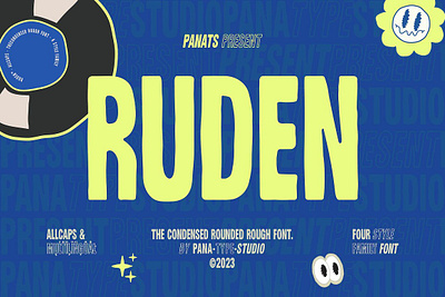 RUDEN Display Font condensed font condensed sans serif condensed typeface display display font handwriting handwritten font outline font rough font rounded font ruden display font sans serif font sans serif typeface