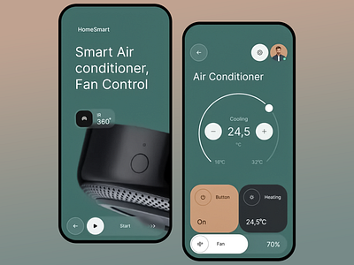 HomeSmart climate control app app app design branding climate control design home automation mobile mobile ui mobile ux smart ac smart device smart fan smart home smart home app temperature control ui ui design user experience ux ux design