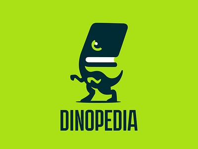 DinoPedia Logo animal book brand branding cartoon dino encyclopedia for sale logo mark nagual design pedia