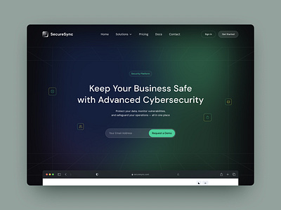 Cybersecurity — Hero Section Design Concept branding composition cybersecurity data protection design human centred design intuitive design ui user experience ux web design