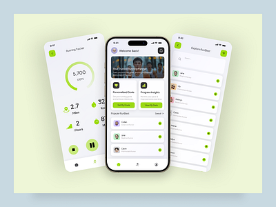 Running Tracker Mobile App app prototype apps design app mobile mobile app design mobile interface ui ui ux uiux design