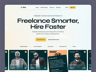 Talent Hiring Platform – Web Design Landing Page (Hero Section) branding creativedesign crm crm web design design freelancingplatform hero hero section landing page modernui new popular responsivedesign saas saas web design startup talenthiring uiux uix web design