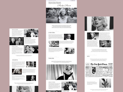 Longread about Marilyn Monroe | 2 design ui ux