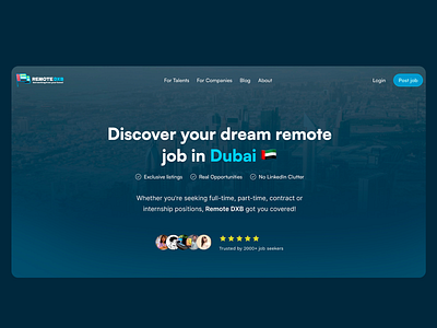 Remote DXB: Dubai's Remote Job Hub branding design freelance job full time internship job board job hunting job opportunities job search logo part time remote job ui ui design ux ux design web webdesign website work from home