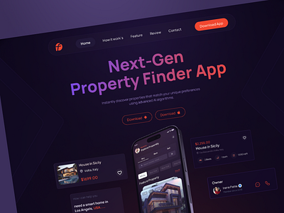 AI Powered Propertify Real Estate Marketplace App Landing Page ai real estate apps design inspiration clean ui creative process design community design inspiration dribble shots elegant design ui featured project home finder interface design mobile app design product desgin real estate real estate design real estate marketplace real estate ui ui ux design web design