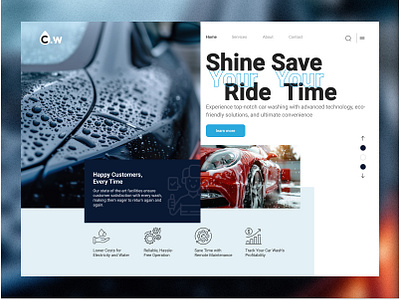 ShineSwift CarWash 🚗🚿 branding elementor figma hero section introduction website marketing ui uiux white bg wordpress