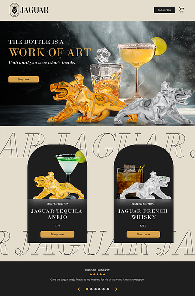 Jaguar landing page branding design graphic design landing page ui