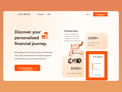 KAIROS - Finance Management Website branding budgeting design finance financial freedom fintech landing page personal finance ui ui design ui ux ux ux design web web design web development web ui web ux website website design