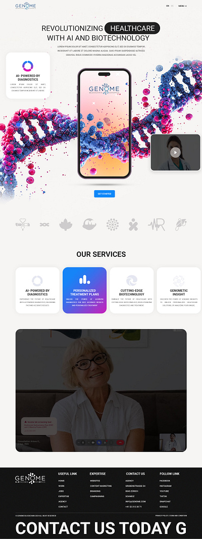 Genome Doctor Website Design! css css3 design elementor figma graphic design html5 illustration javascript landing page logo ui ui design uiuux ux design web web design website website design wordpress