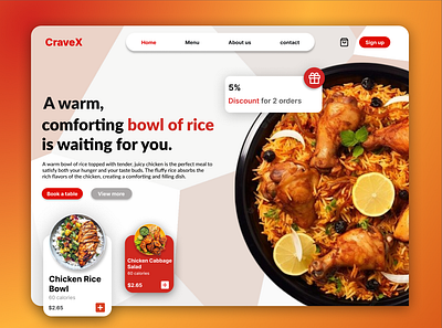 Cravex - Food Delivery Service 3d animation branding design designing figma food foodwebsite graphic design logo motion graphics ui webpage website