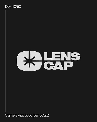 Day 40: Camera App Logo - Lens Cap #dailylogochallenge brand identity branding camera logo app dailylogochallenge graphic design logo