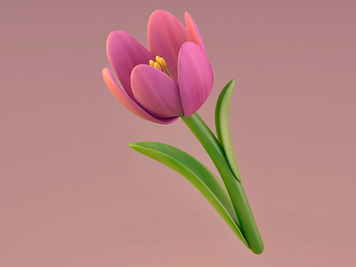 3D Tulip Blossom 3d 3d art 3d art work 3d composition 3d design 3d flower 3d rendering 3d tulip 3d tulip flower 3d visual blooming tulip floral elegance floral shop game scene flower art gardening game scene low poly design micro living pink flower pink tulip tulip blossom