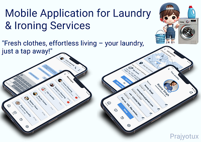 Mobile Application for Laundry & Ironing Services app design branding figma graphic design laundry laundry app laundry app design laundry app ui mobile app ui uiux ux