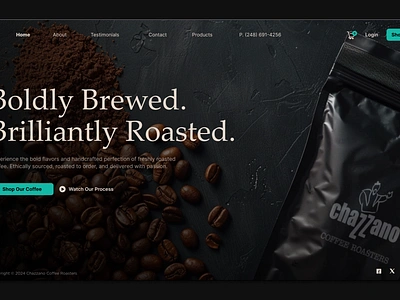 Coffee Roaster Web Design coffee concept graphic design modern ui web design