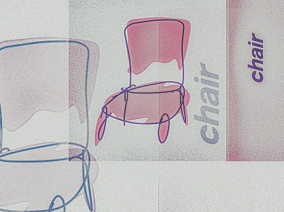 chair illustration illustrator line drawing pastel photoshop