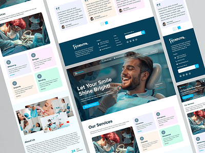 Dental Care Landing Page Design app clinic company dental health hospital landing landing page mobile products responsive tablet ui uiux website