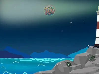 Beacon of Serenity: Animated Lighthouse on the Cliffs lighthouse glow