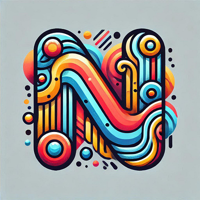 Artistic 'N' letter logo