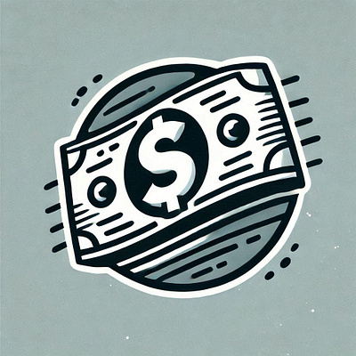 A 90's style aesthetic Dollar Illustration/logo