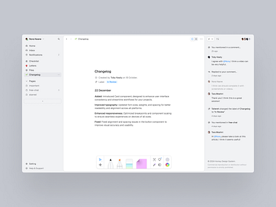 Page Overview - Homay Design System activity brush clean component dashbaord design desktop edit figma homay design system minimal notion panel side menu sidenav tools ui ux web app web design