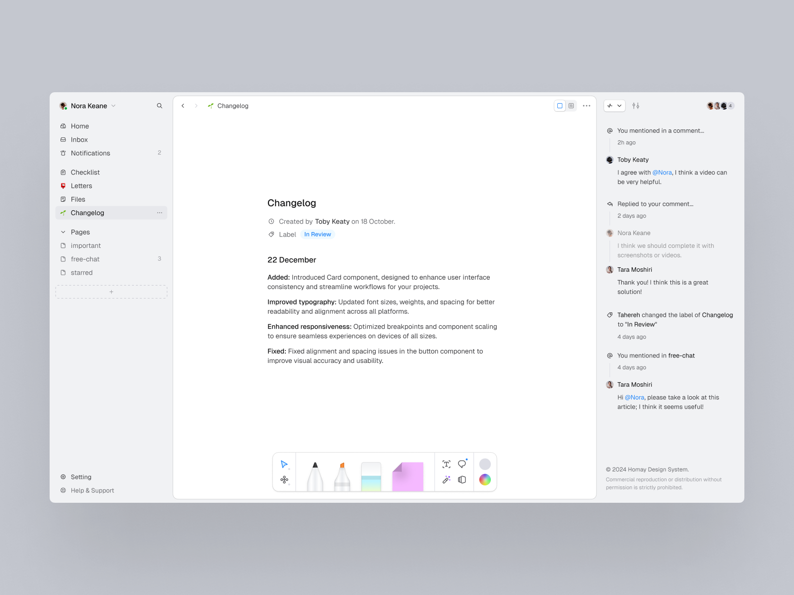 Page Overview - Homay Design System activity brush clean component dashbaord design desktop edit figma homay design system minimal notion panel side menu sidenav tools ui ux web app web design