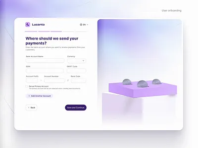 Lucanto – Onboarding interactions animation bank coins fintech interaction invite invoice motion onboarding ui