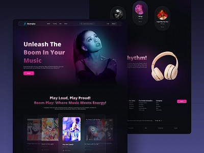 Music Landing Page (Boomplay Redesign) design graphic design redesign typography ui ux