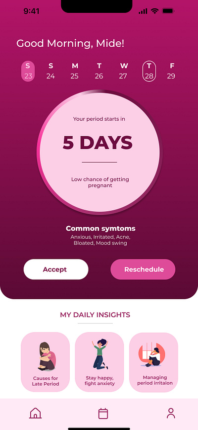 Period App dailyui design ui