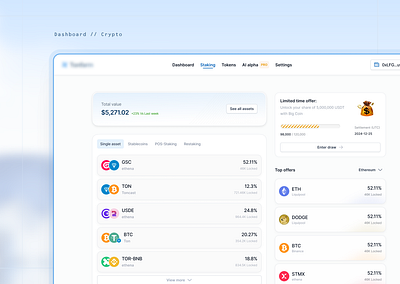 Crypto staking platform crypto crypto dashboard crypto staking cryptocurrency product design staking protocol ui ui design web design