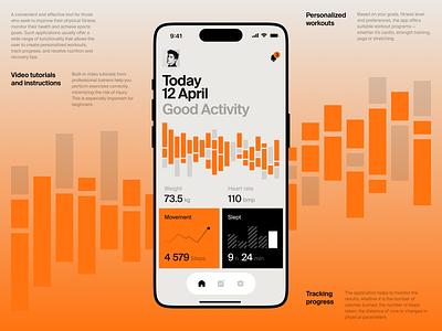 Fitness Mobile App activity body boxing cardio chart crossfit dashboard exercises health healthcare heart mobile movement press rate sleep slept sport weight workout