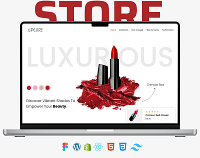 Lipstick Brand Store | Landing Page | WordPress | HTML design elementor htmlcss landing page lipstick brand store online store design ui web design