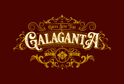 Griya Seni Tari GALAGANTA T-shirt Design branding design graphic design handlettering illustration lettering logo logo design typography