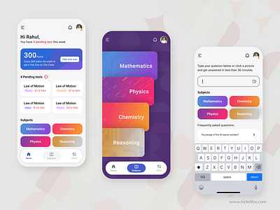 Study Mobile App graphic design ui