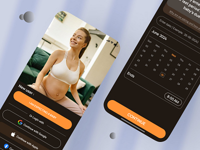 Pregnancy Mobile App Design dashboard design figma landing page design mobile app responsive design screenshot ui uiux ux wevsite