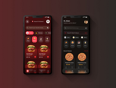 Food App UI Variations figma food app mobile app ui ux